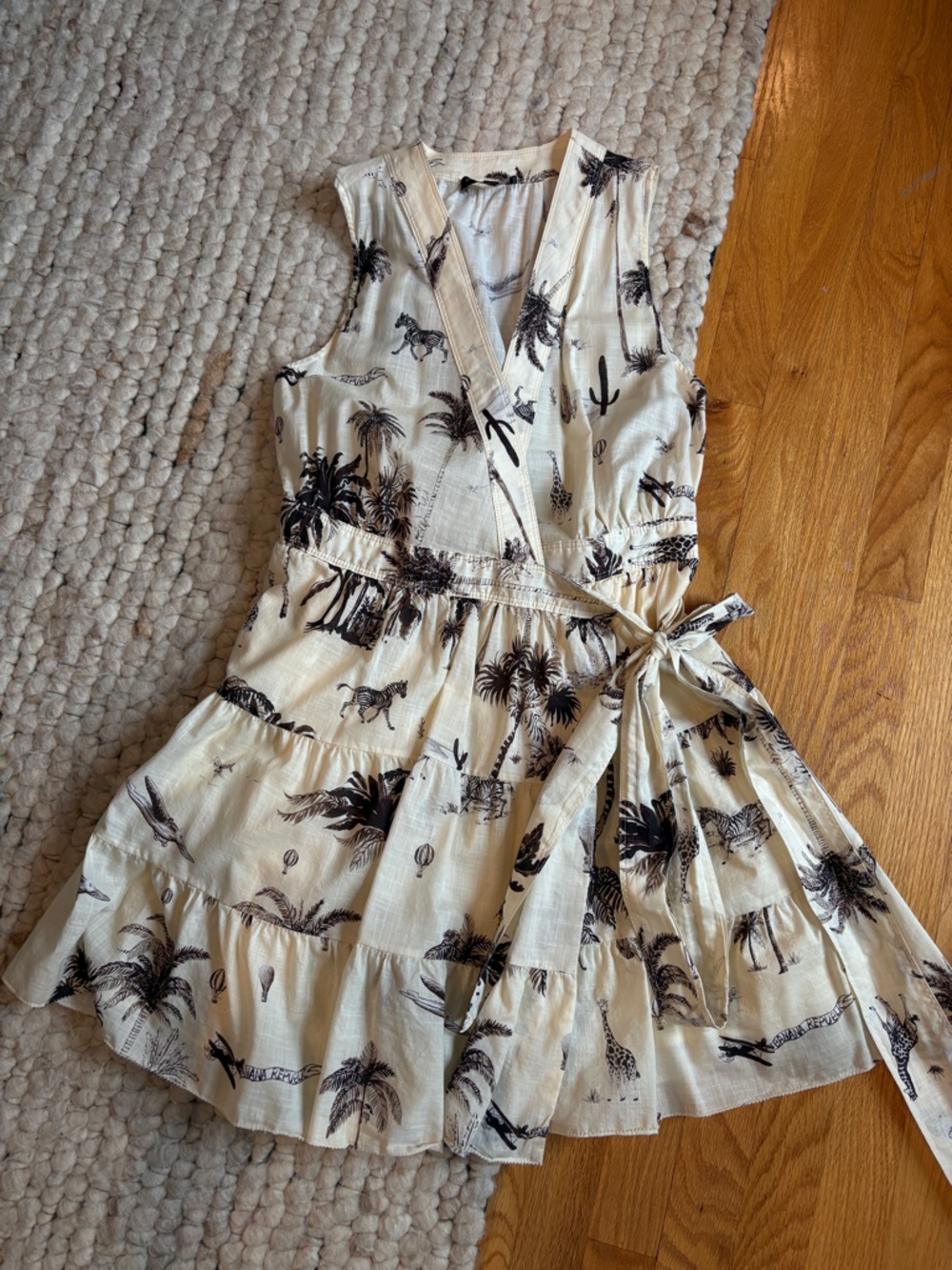 Banana Republic Wrap Tie Dress with safari print